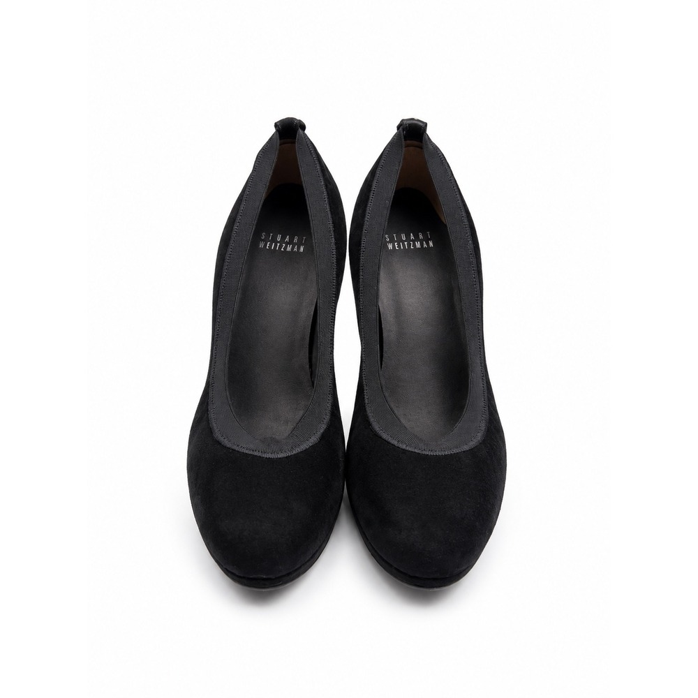 Stuart Weitzman Vintage Y2K Forsure Black Suede Round Toe Pumps Women's Size 8